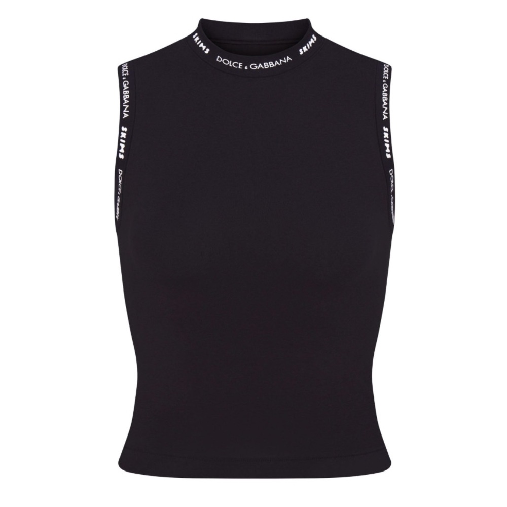 Dolce&Gabbana X SKIMS COTTON JERSEY MOCK NECK TANK